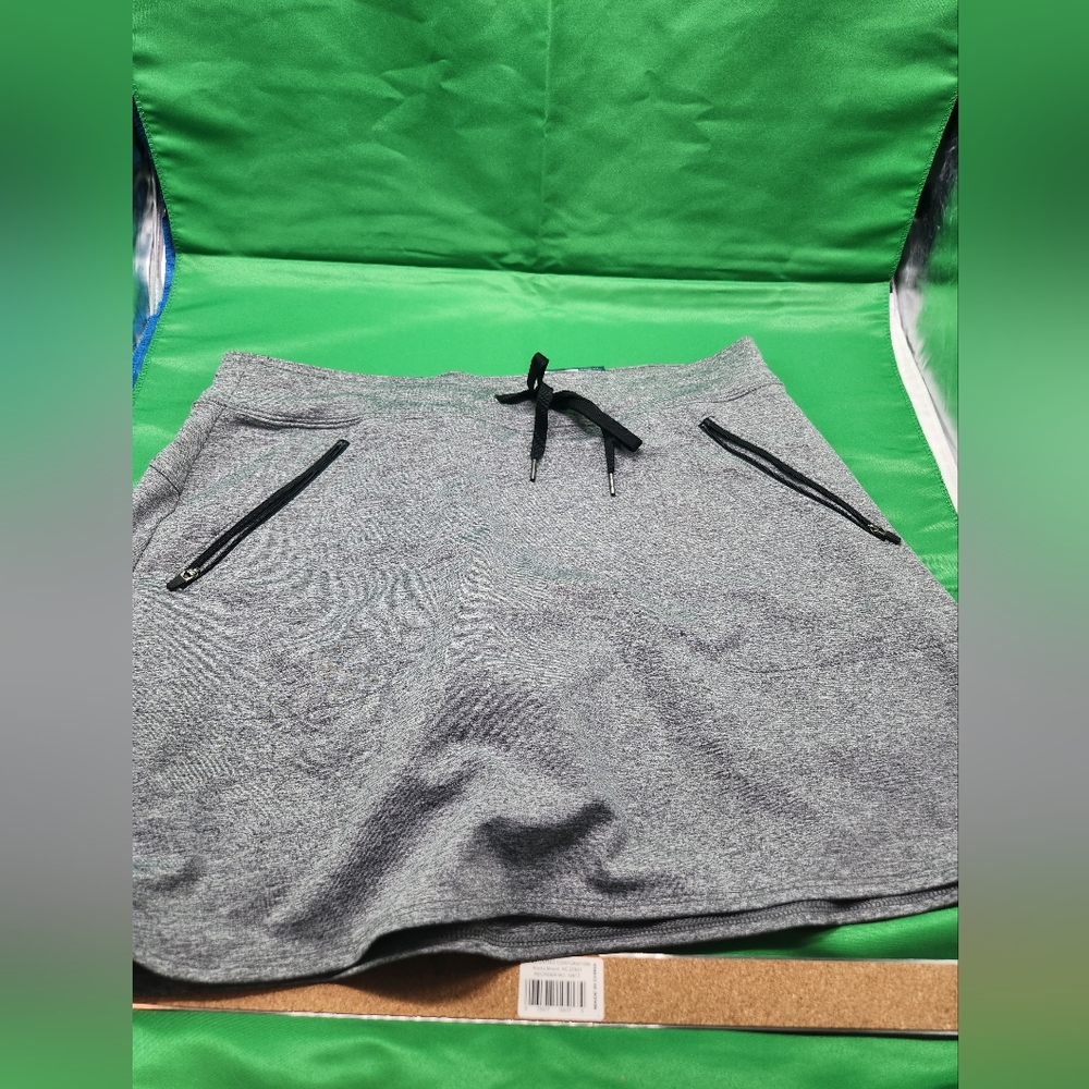 Tek Gear Small Tennis Golf Skort DryTEK Elastic Waistband Zip Pockets Heathered